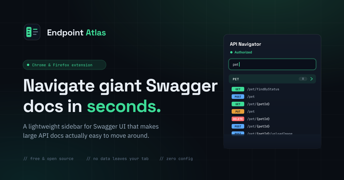 Endpoint Atlas — A smarter sidebar for Swagger UI
